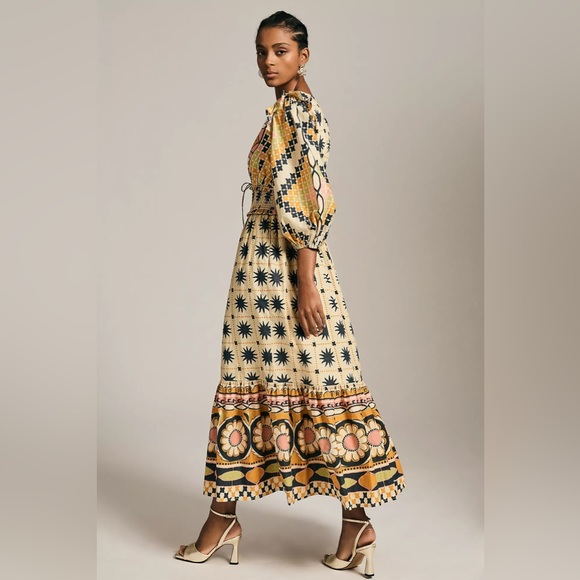 Farm Rio Natural Tropical Sunshine V-neck Maxi Dress 3X - Picture 2 of 16